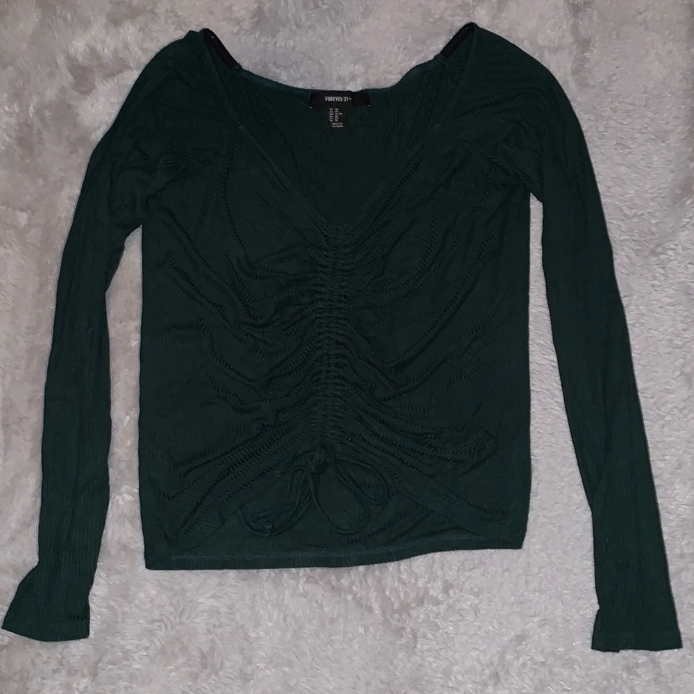 Front Ruched Tie Long sleeve